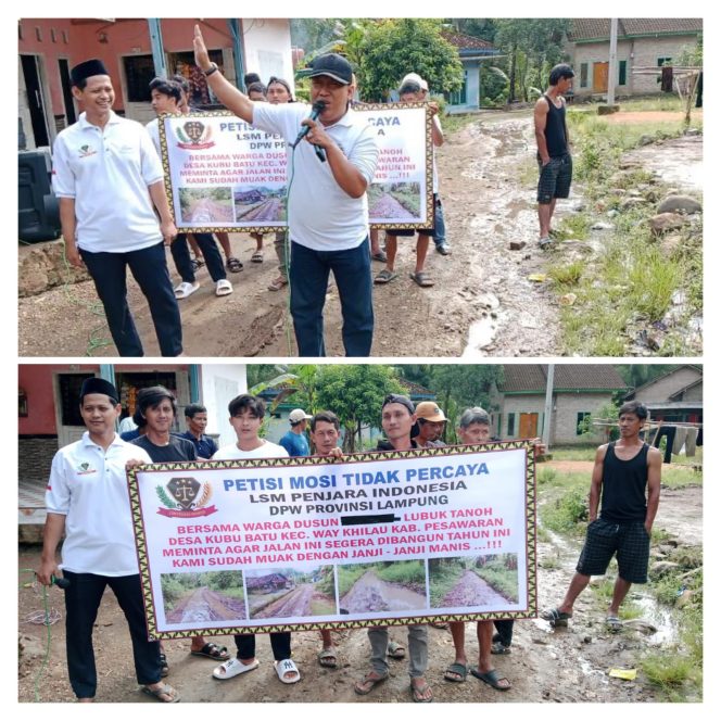 
 * petisi mosi tidak percaya : LSM penjara dan warga dusun lubuk Tanoh kububatu , tuntut perbaikan jalan yang rusak parah *