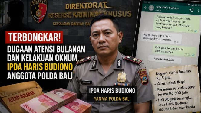 
 Salah Satu Oknum Anggota Polda Bali Terseret dalam Kasus Rokok Ilegal dan Diduga Mendapat Atensi Uang Rp.5 Juta  Perbulan